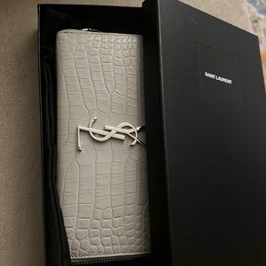 COPY - Preowned ysl wallet grey color with card dust bag and box for sale
